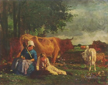 escena pastoral pastor Pinturas al óleo